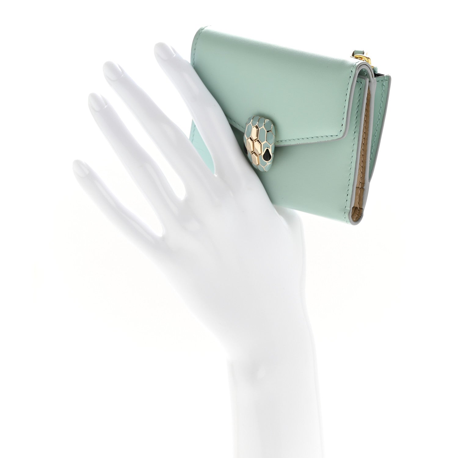 Bulgari Calfskin Serpenti Forever Slim Wallet Sea 2 of 7
