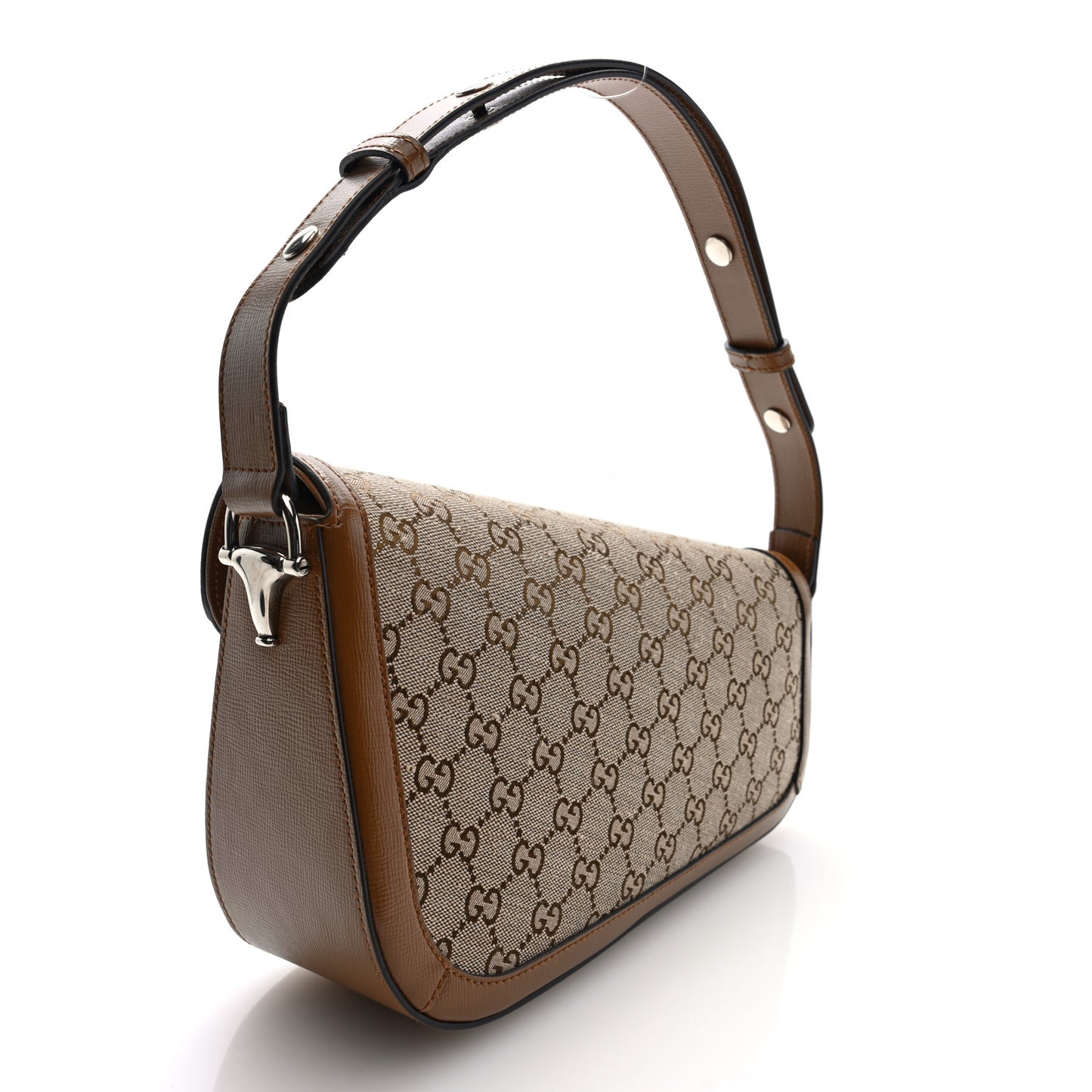 Monogram Small Horsebit 1955 Asymmetric Shoulder Bag Beige Brown Sugar