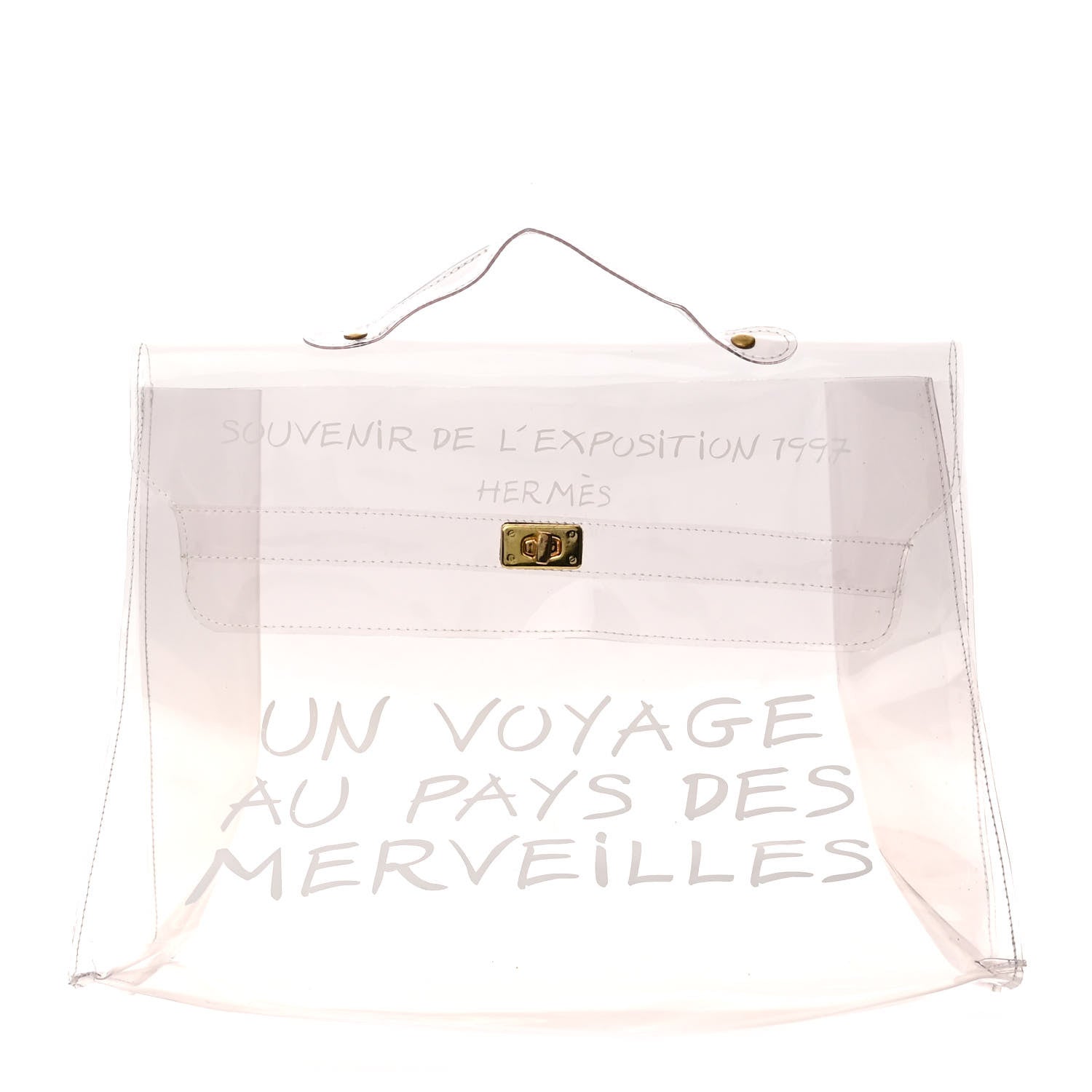 Hermes Vinyl Souvenir De L'Exposition Kelly Transparent 1 of 8