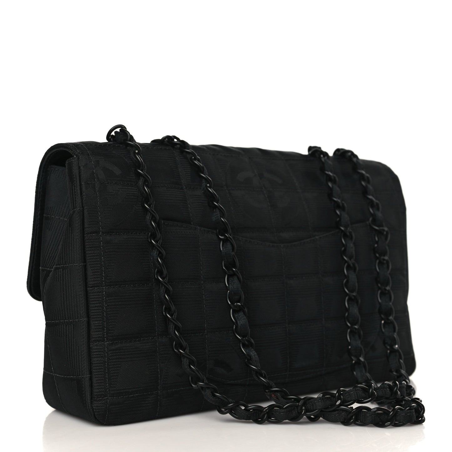Nylon Medium Travel Flap Black