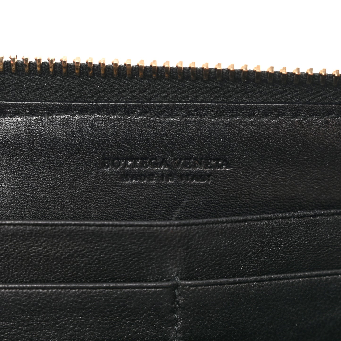 Nappa Intrecciato Zip Around Wallet Black