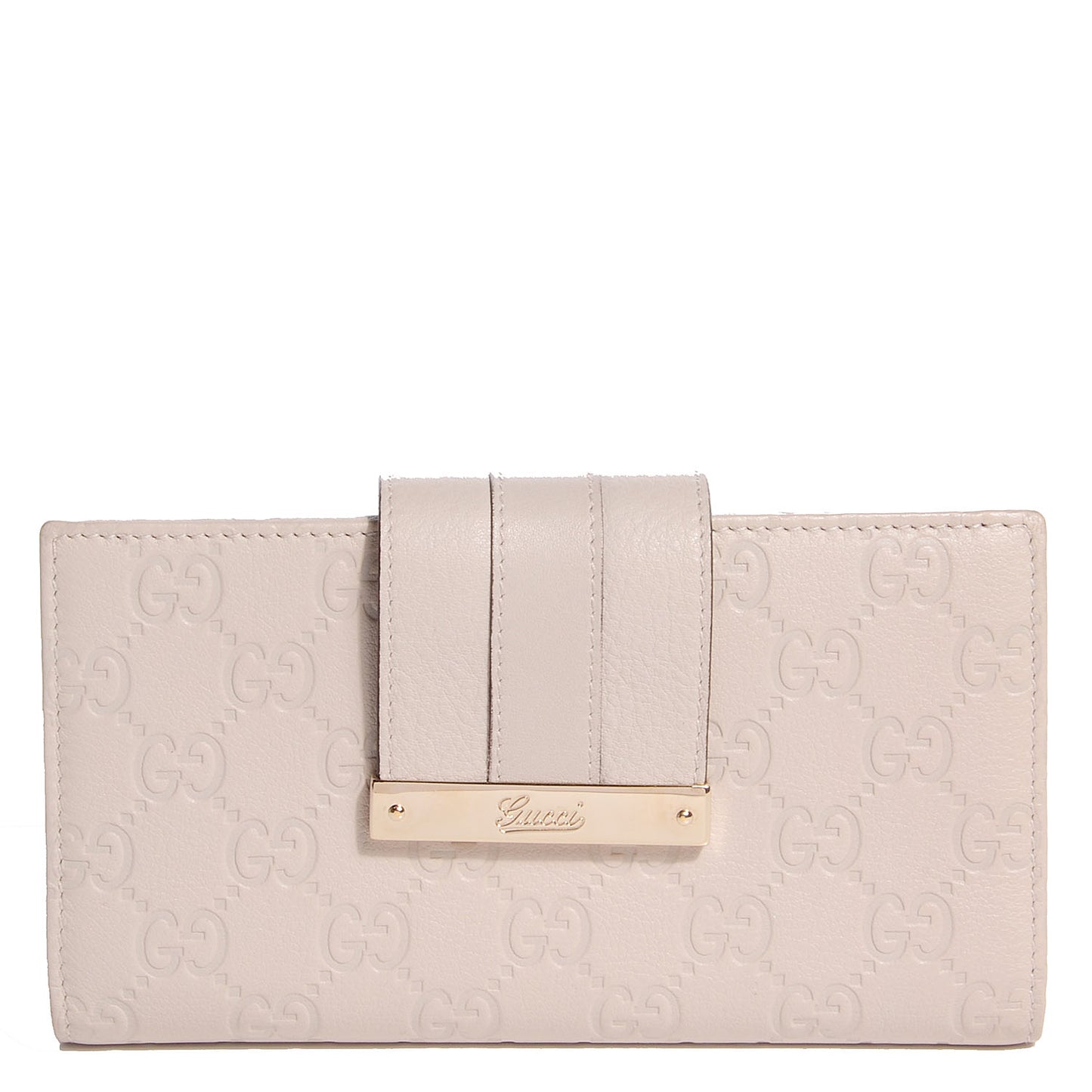 Guccissima Ladies Web Long Wallet Off White
