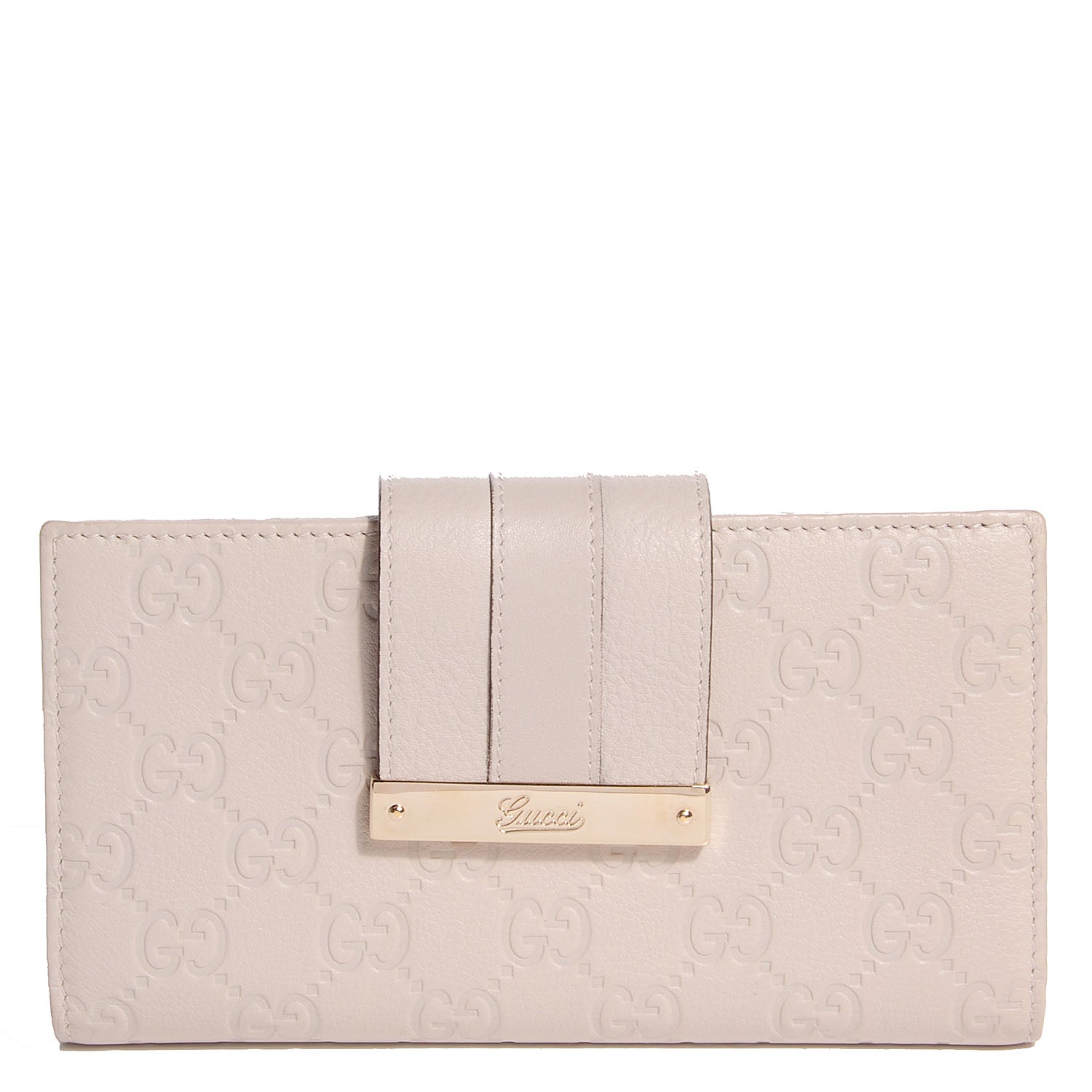 Gucci Guccissima Ladies Web Long Wallet Off White 1 of 8
