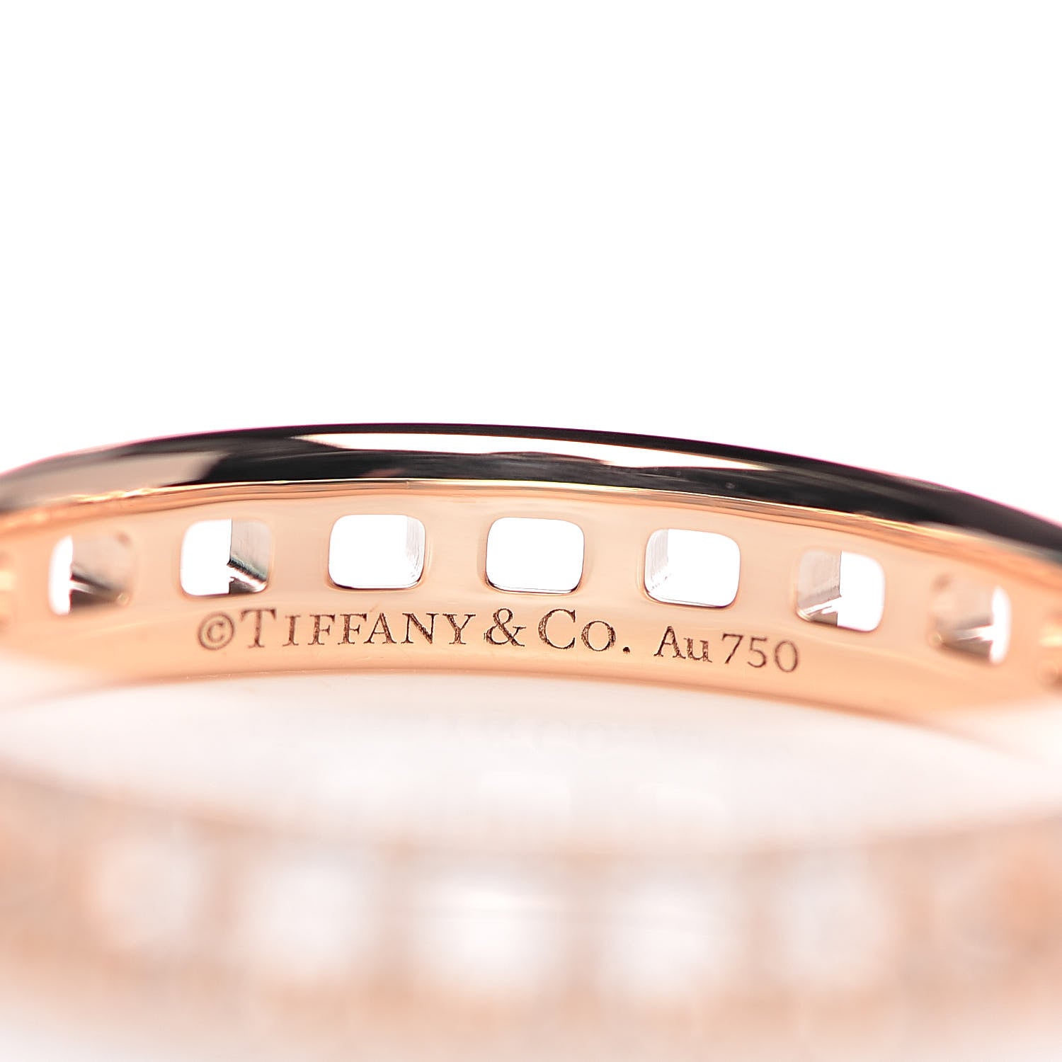Tiffany 18K Yellow Gold Diamond T True Narrow Band Ring 56 7.5 4 of 5