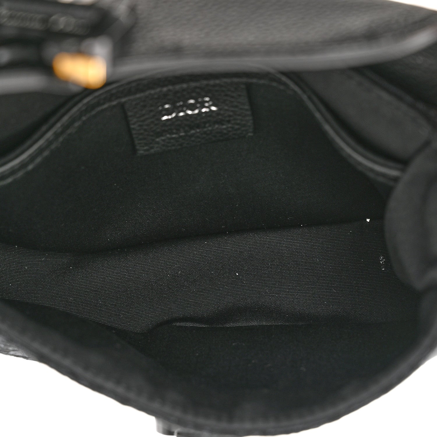 Christian Dior Grained Calfskin Oblique Saddle Pouch Black 5 of 11