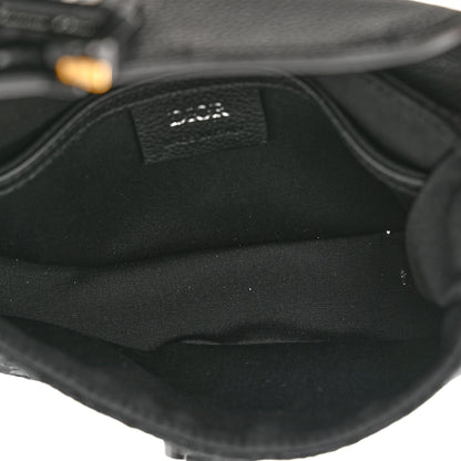 Christian Dior Grained Calfskin Oblique Saddle Pouch Black 5 of 11