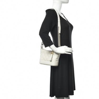Chanel Patent Goatskin Quilted Small Gabrielle Hobo White 2 of 13