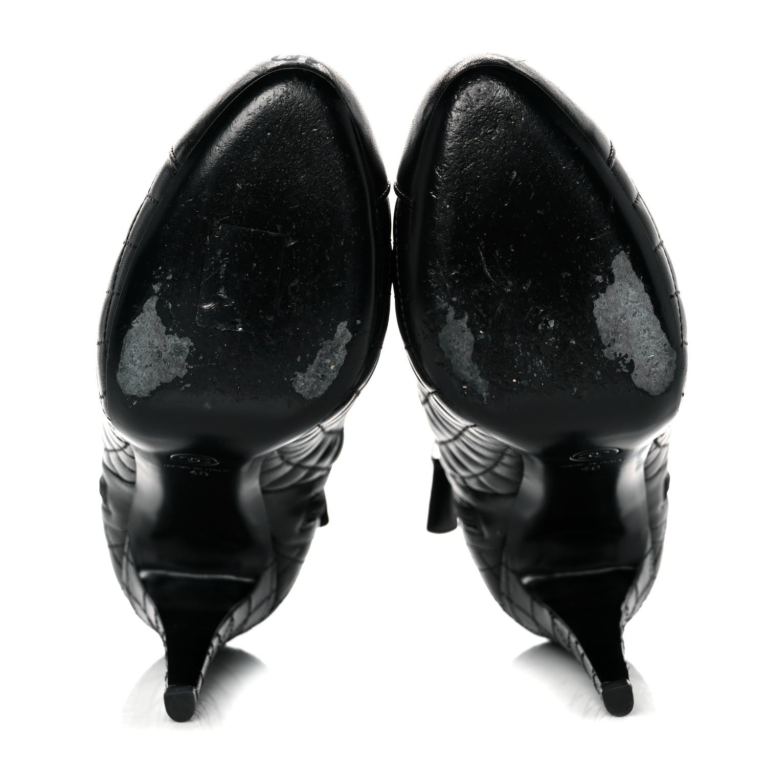 Chanel Lambskin Quilted CC Booties 40 Black 5 of 8