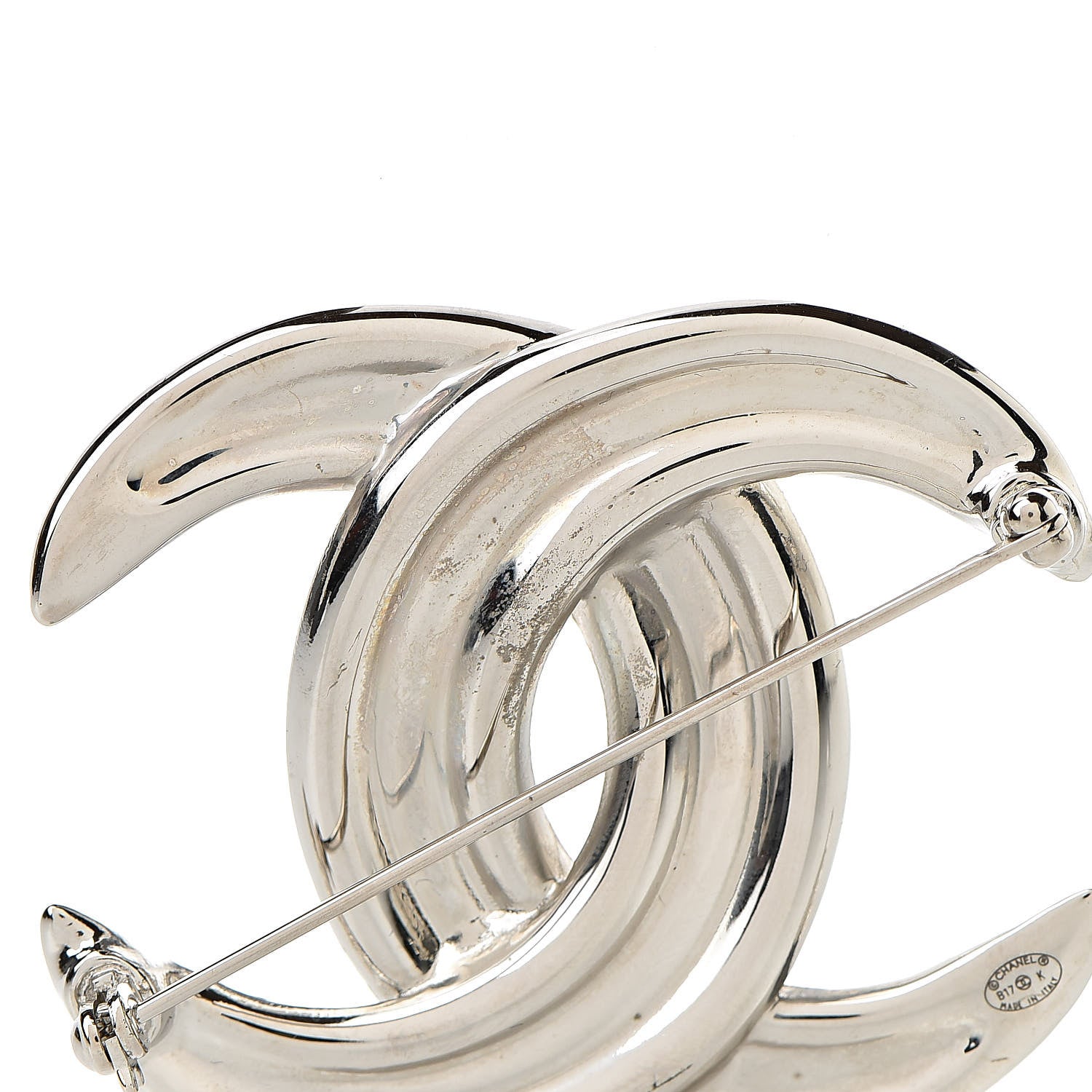 Chanel Crystal CC Brooch Silver 5 of 6