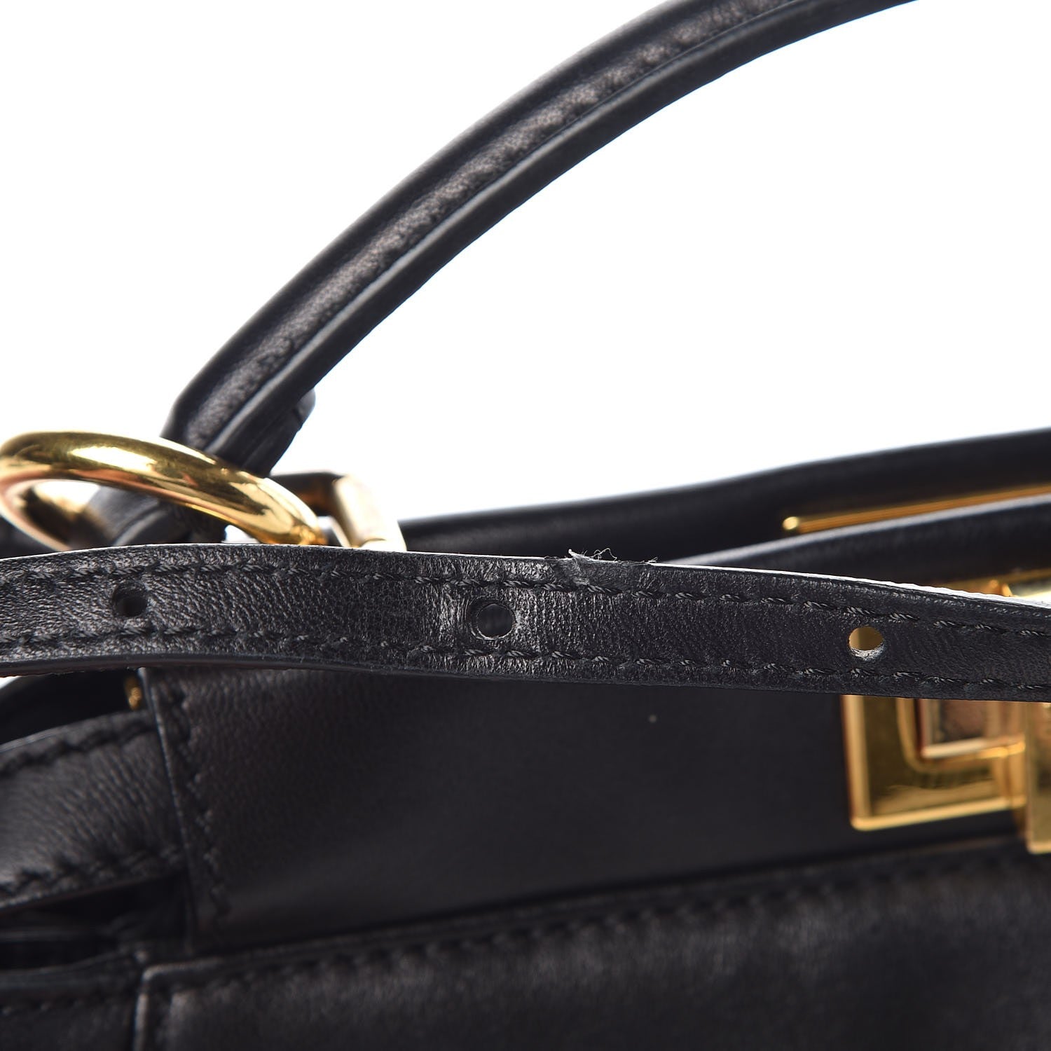 Fendi Nappa Mini Peekaboo Iconic Satchel Black 9 of 9