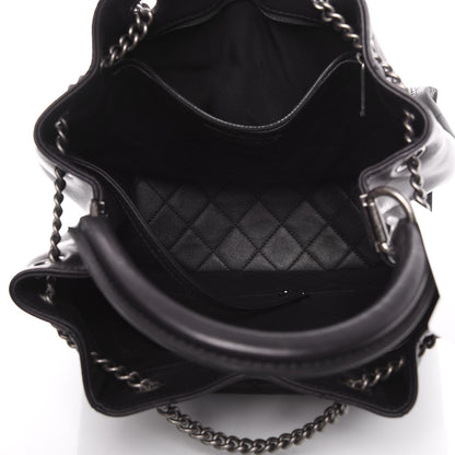 Chanel Calfskin Stitched Large Urban Luxury Drawstring Backpack Black 5 of 7