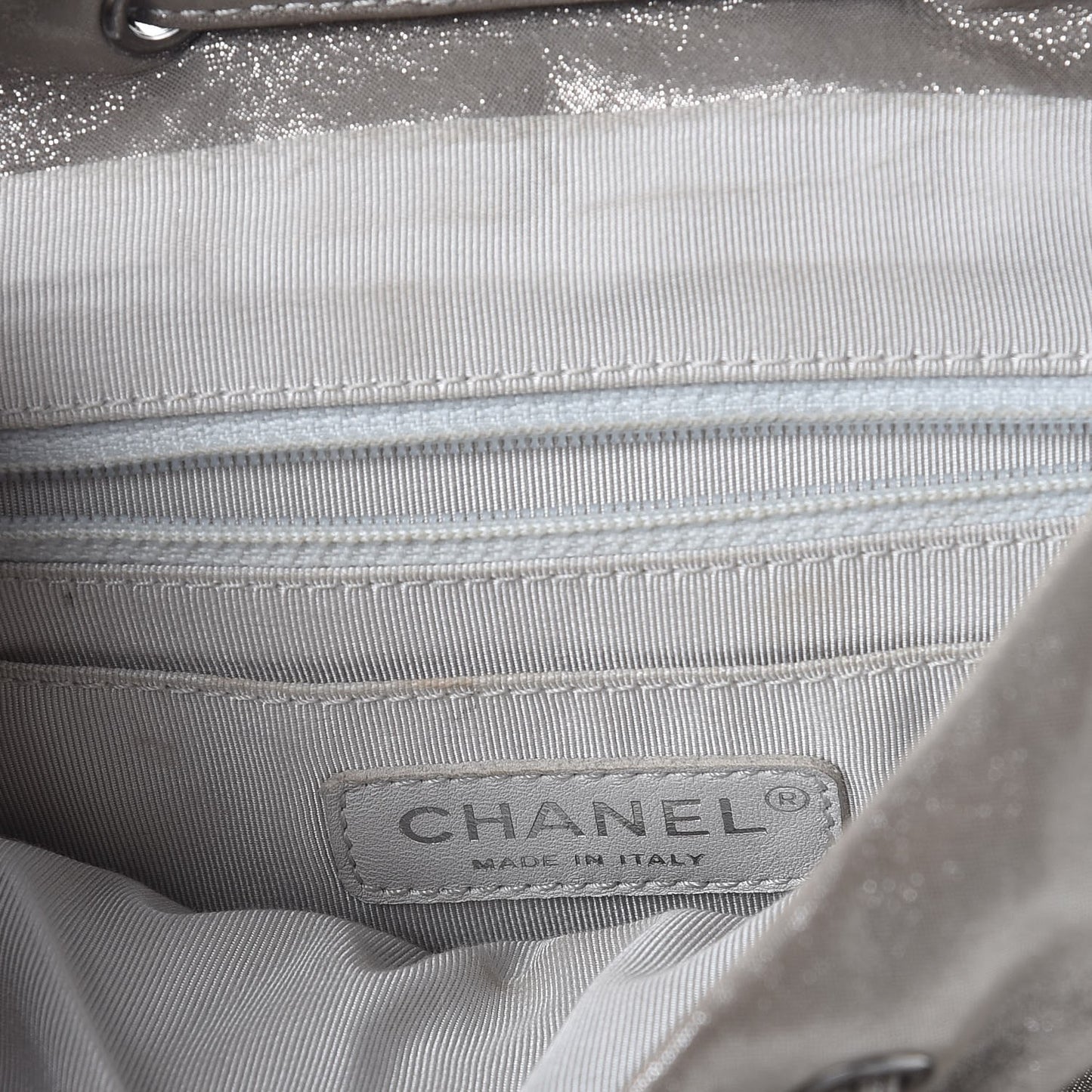 Metallic Calfskin Chevron Quilted Small Urban Spirit Backpack Silver