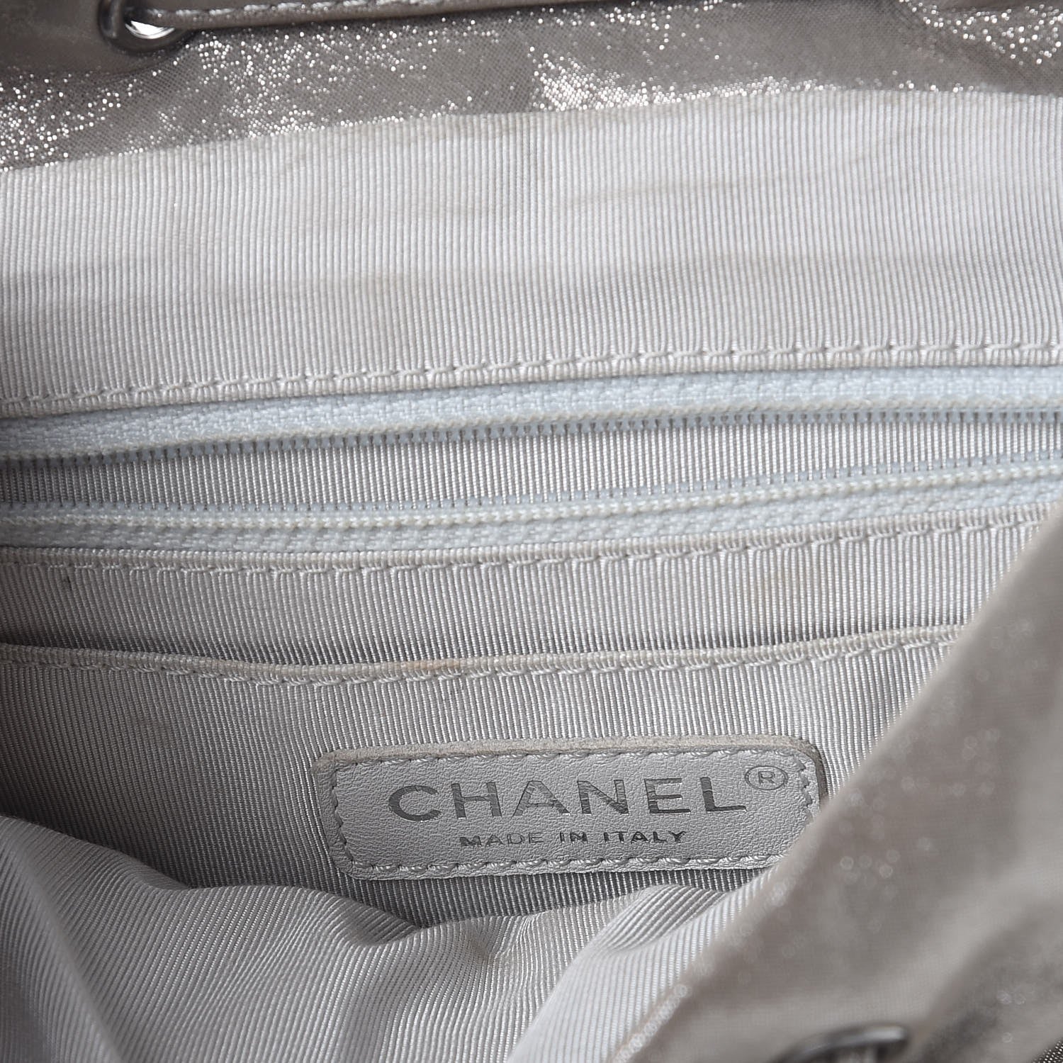 Chanel Metallic Calfskin Chevron Quilted Small Urban Spirit Backpack Silver 6 of 9