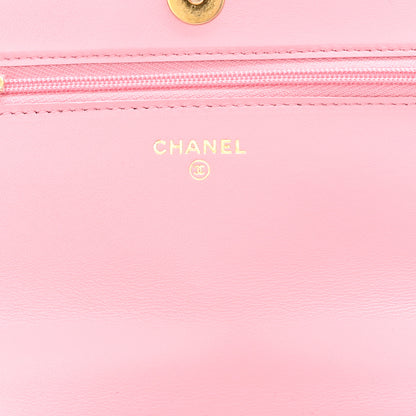 Chanel Lambskin Quilted Pick Me Up Wallet On Chain WOC Light Pink 6 of 11