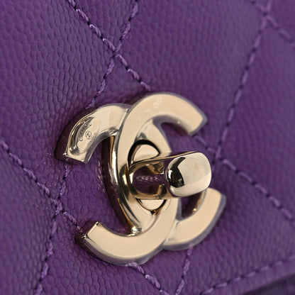 Chanel Caviar Quilted Mini Coco Handle Flap Purple 12 of 14
