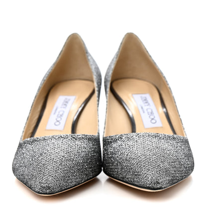 Jimmy Choo Glitter Fabric Romy 60 Pumps 37 Silver 3 of 9