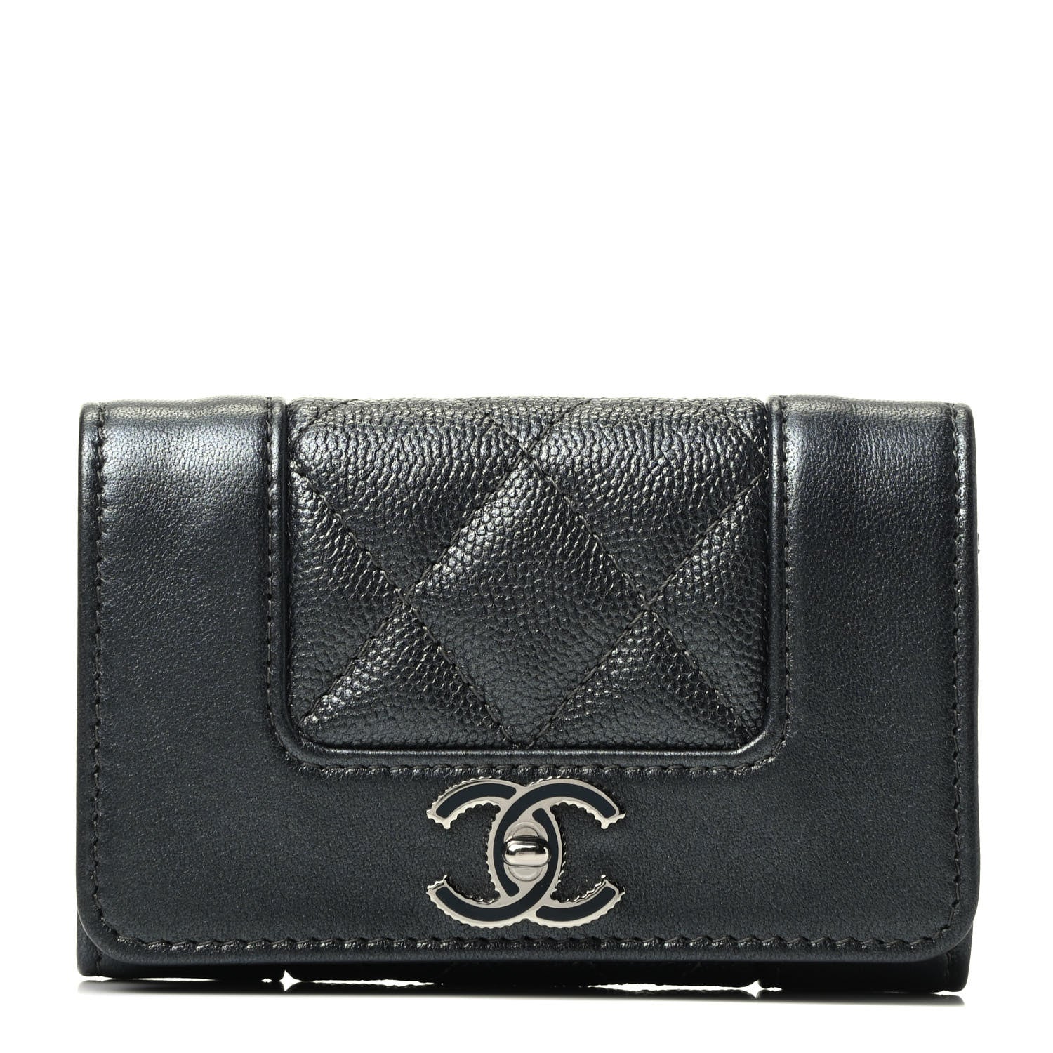Chanel Caviar Quilted Vintage Mademoiselle Flap Card Holder Black 1 of 3