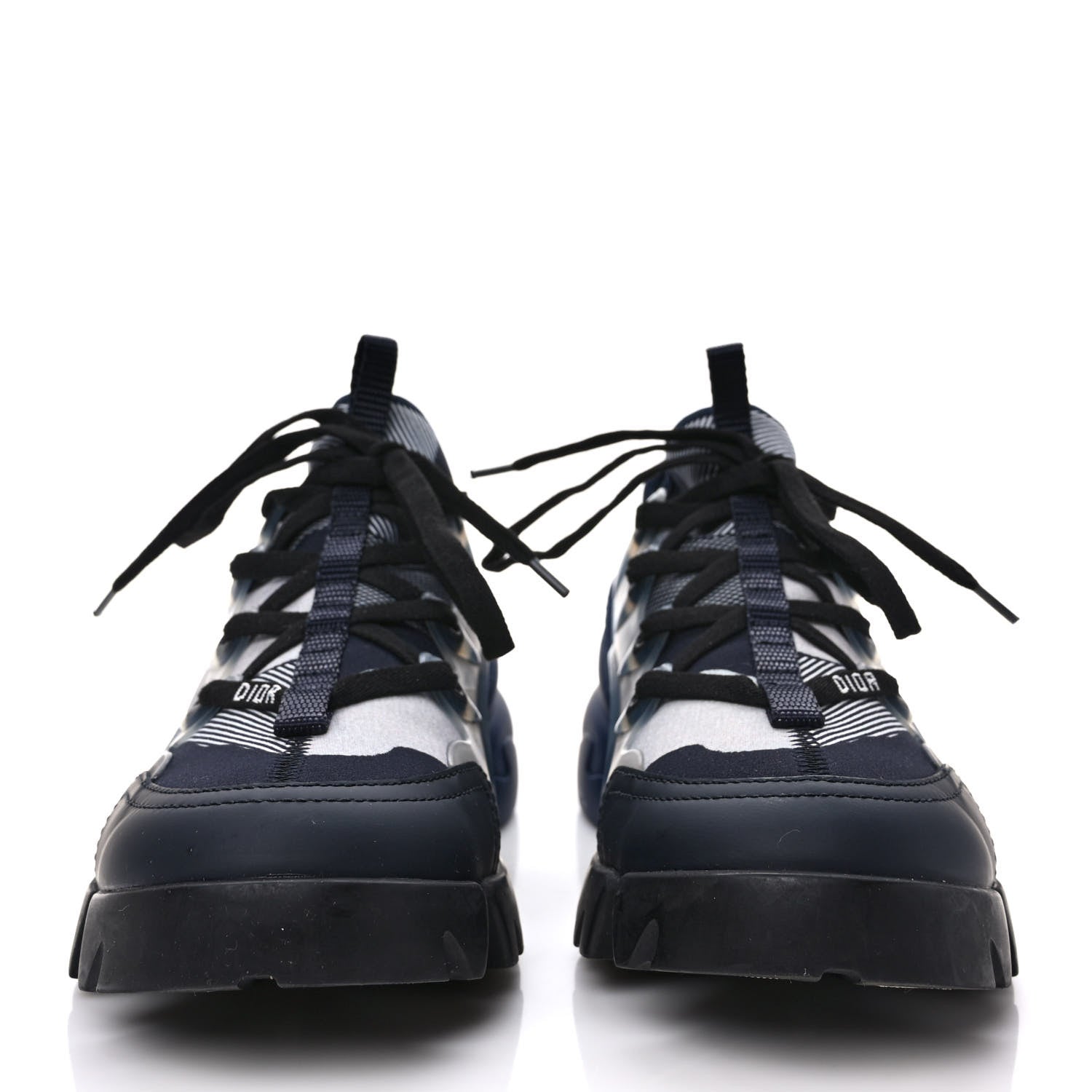 Christian Dior Neoprene Rubber Womens D-Connect Sneakers 37.5 Blue Black 2 of 9