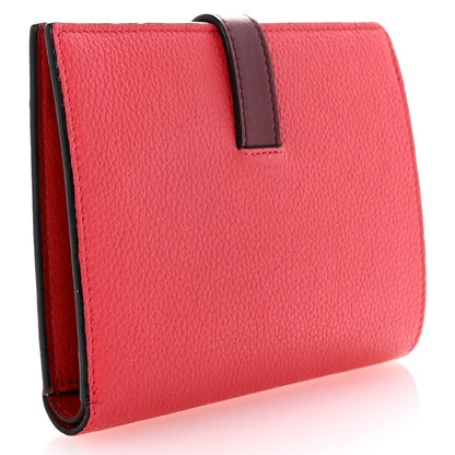 Loewe Grained Calfskin Small Vertical Wallet Poppy Pink Burgundy 3 of 8