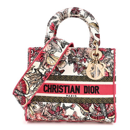 Christian Dior Canvas Embroidered Butterfly Print Medium Lady D-Lite Multicolor 1 of 10