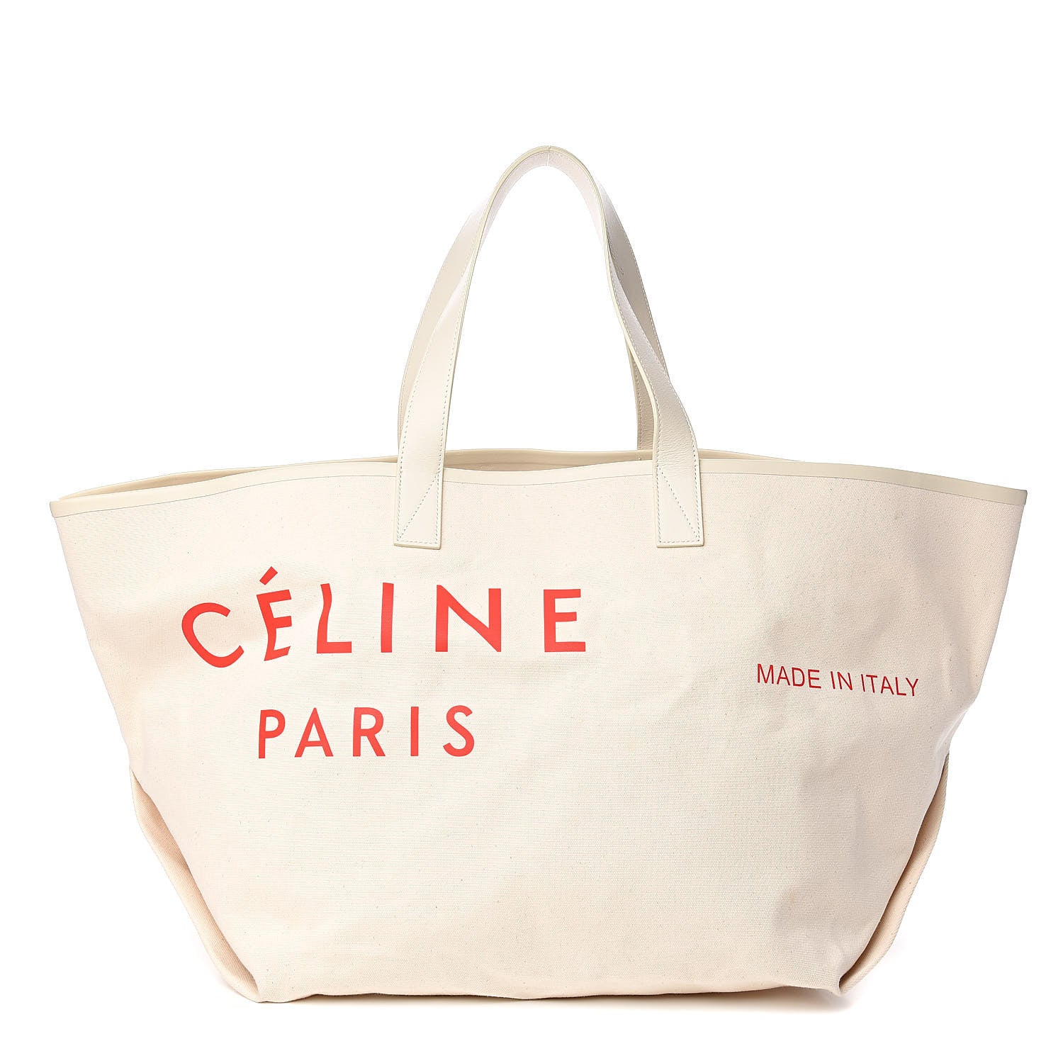 Celine Textile Large Made In Tote Natural Red 1 of 12