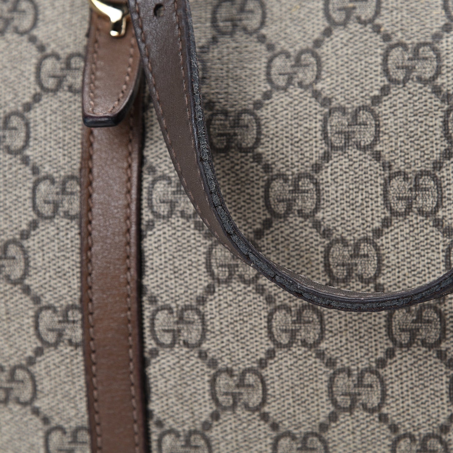 GG Supreme Monogram Margaux Calfskin Medium Nice Boston Beige Ebony Acero