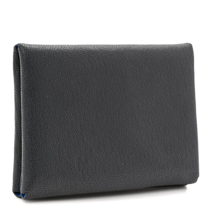 Hermes Chevre Mysore Verso Calvi Duo Card Case Ardoise Bleu Hydra 3 of 8