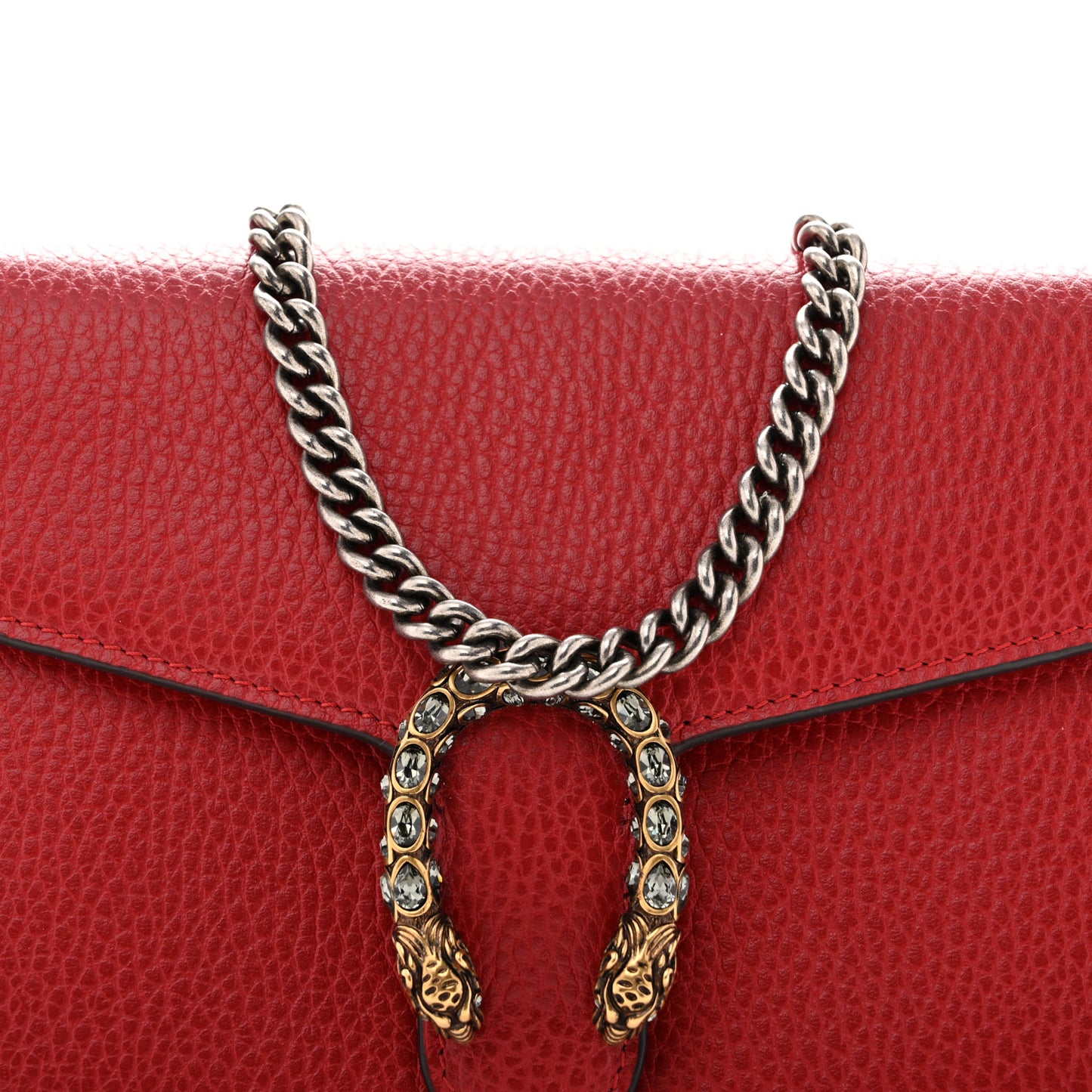 Calfskin Mini Dionysus Chain Wallet Hibiscus Red