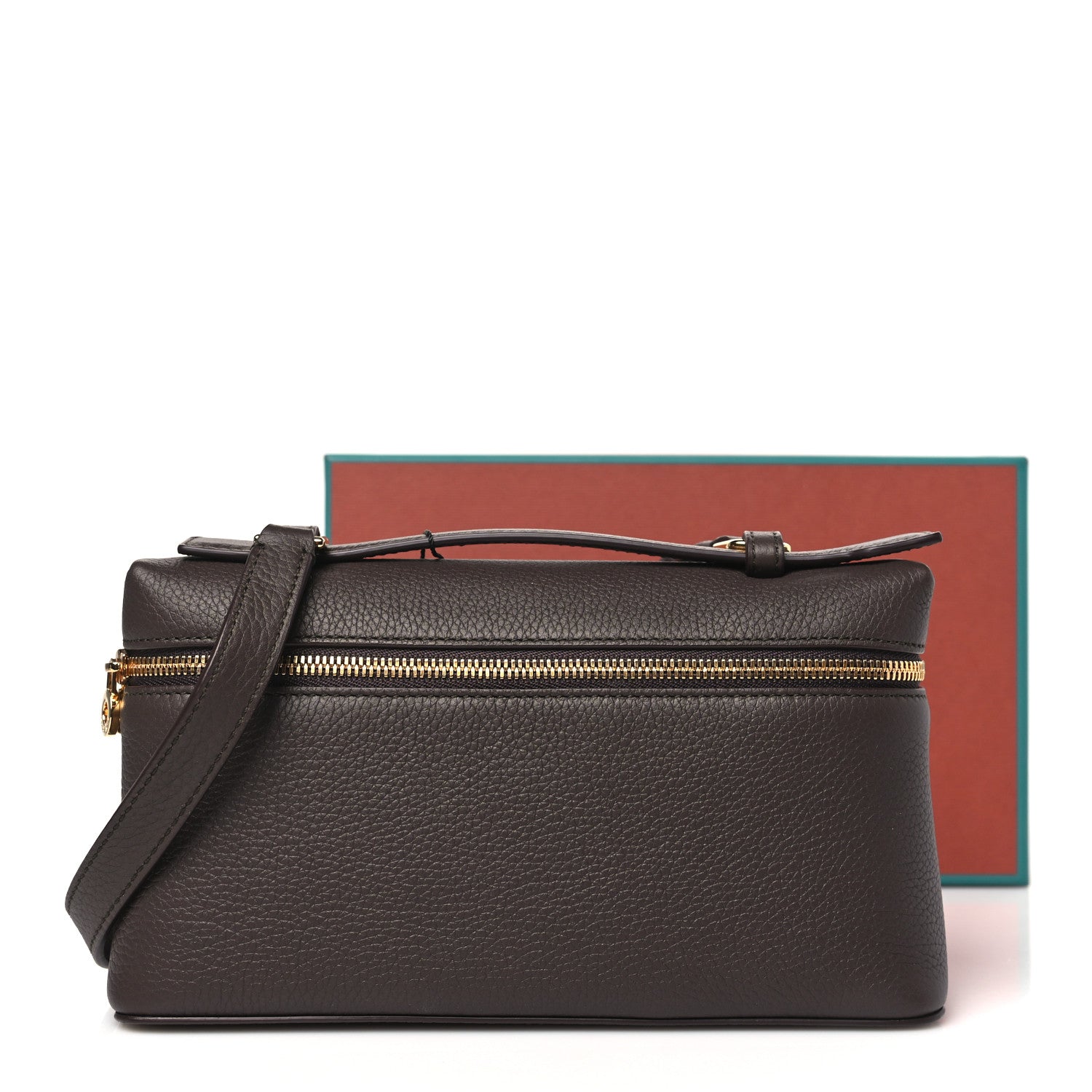 Loro Piana☆未使用☆本日限定価格！ Loro Piana Grained Calfskin L19 Extra Pocket Pouch Dark Chocolate