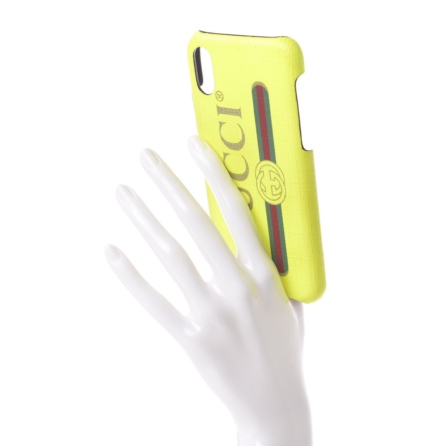 Gucci Rubber Print iPhone Xs Case Yellow Fluo Green 2 of 5