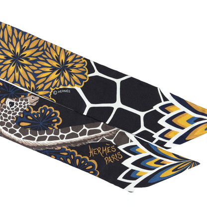 Hermes Silk Three Graces Twilly Black Gold Taupe 4 of 4