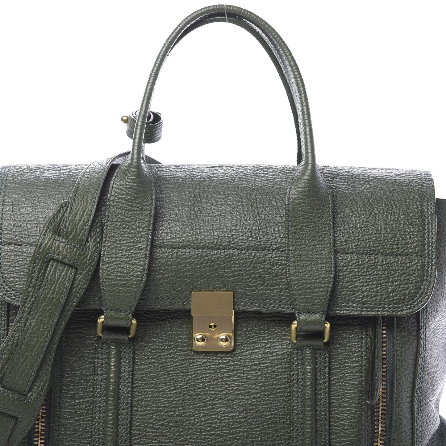 3.1 Textured Calfskin Large Pashli Satchel Jade