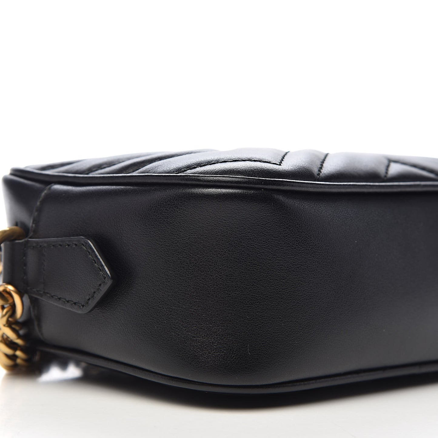 Calfskin Matelasse Mini GG Marmont Chain Shoulder Bag Black