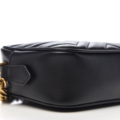 Gucci Calfskin Matelasse Mini GG Marmont Chain Shoulder Bag Black 8 of 10