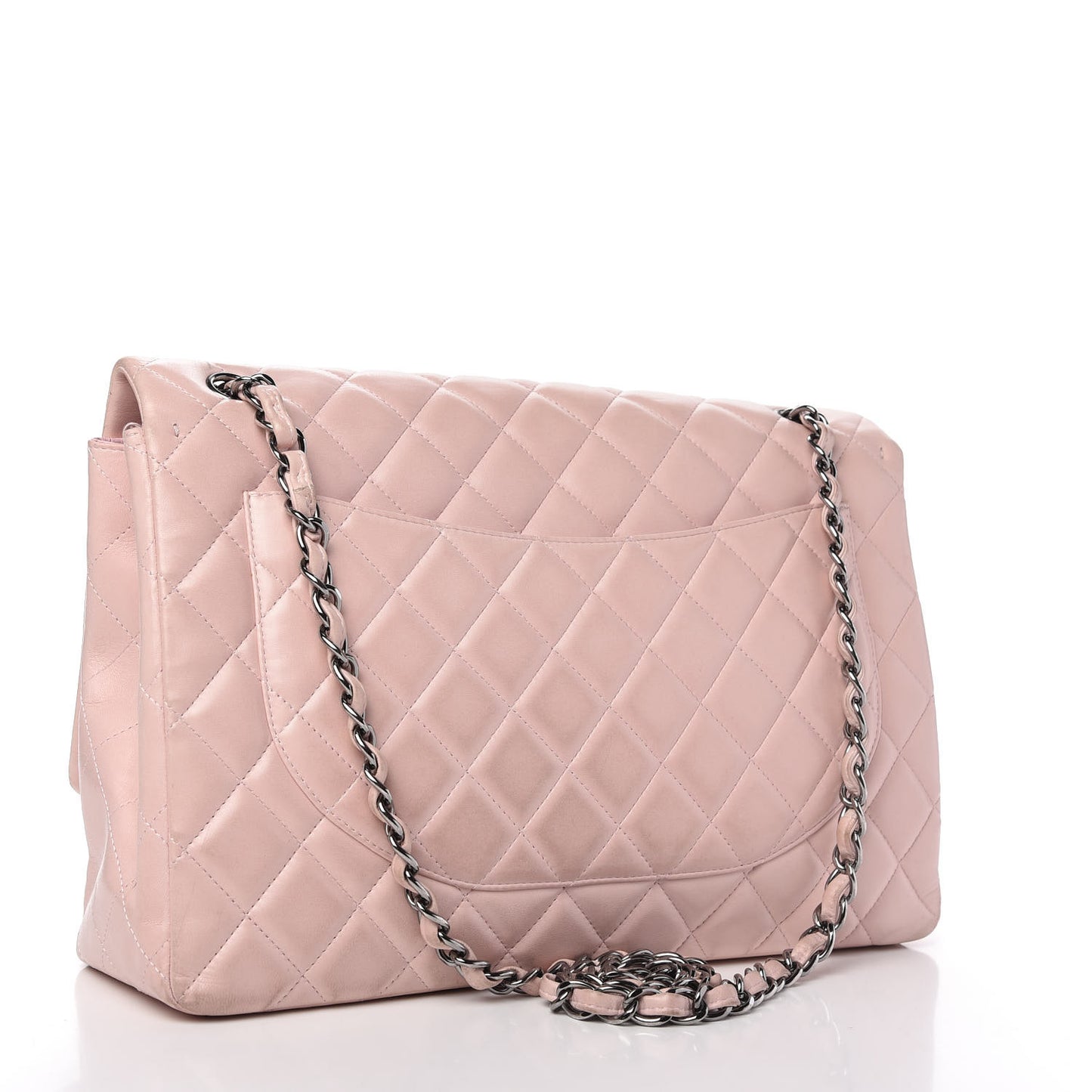Lambskin Quilted Maxi Single Flap Pink