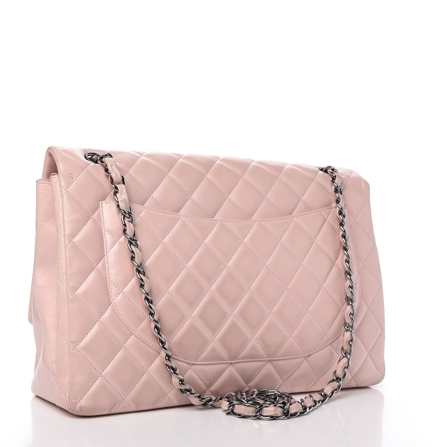 Chanel Lambskin Quilted Maxi Single Flap Pink 3 of 12