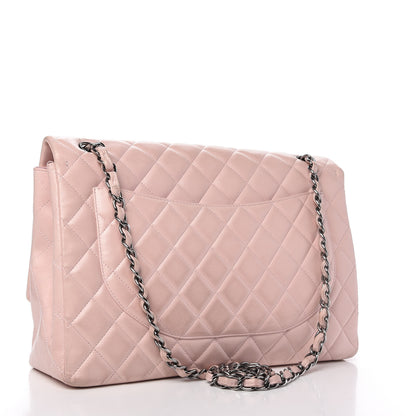 Chanel Lambskin Quilted Maxi Single Flap Pink 3 of 12