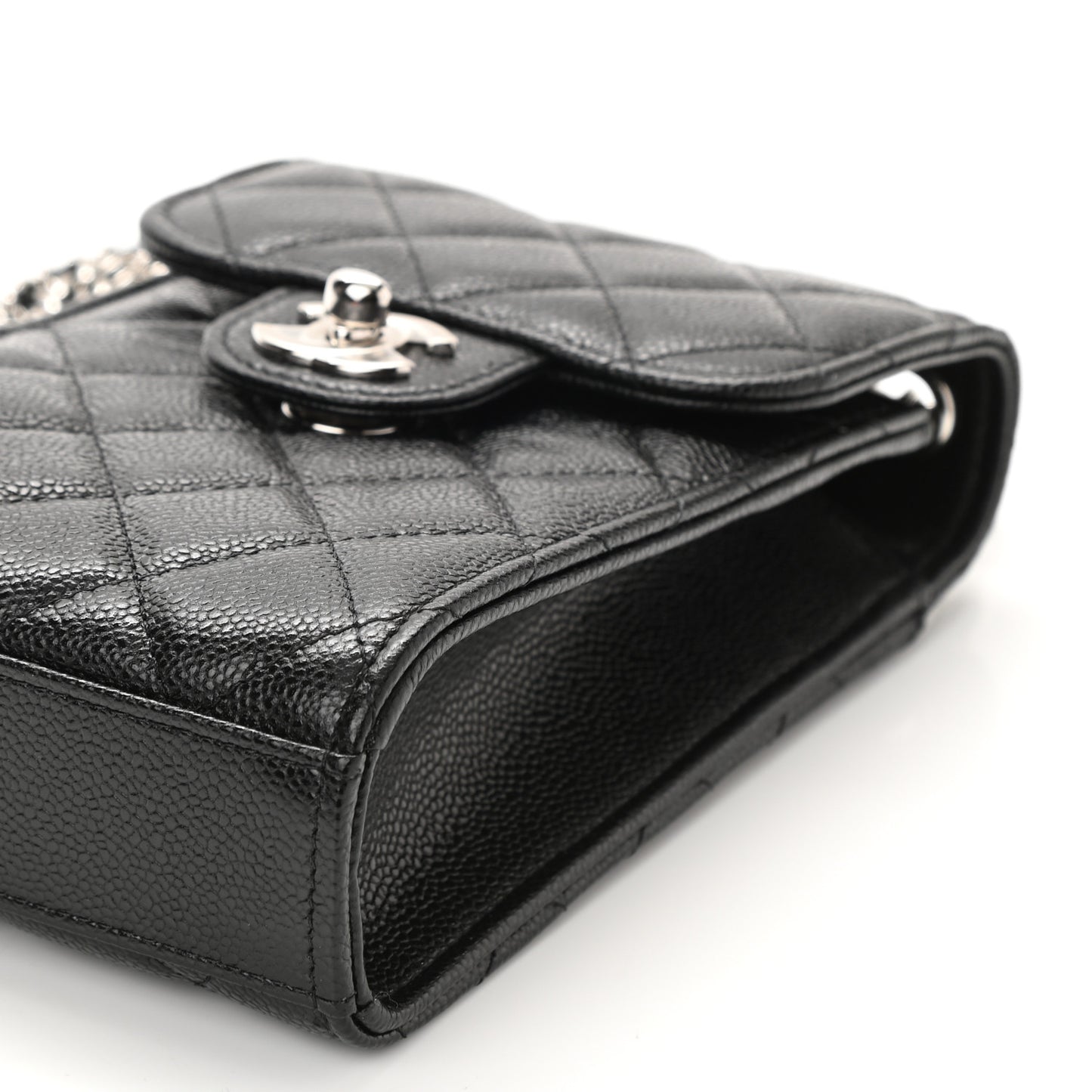 Caviar Quilted Classic Phone Holder Black