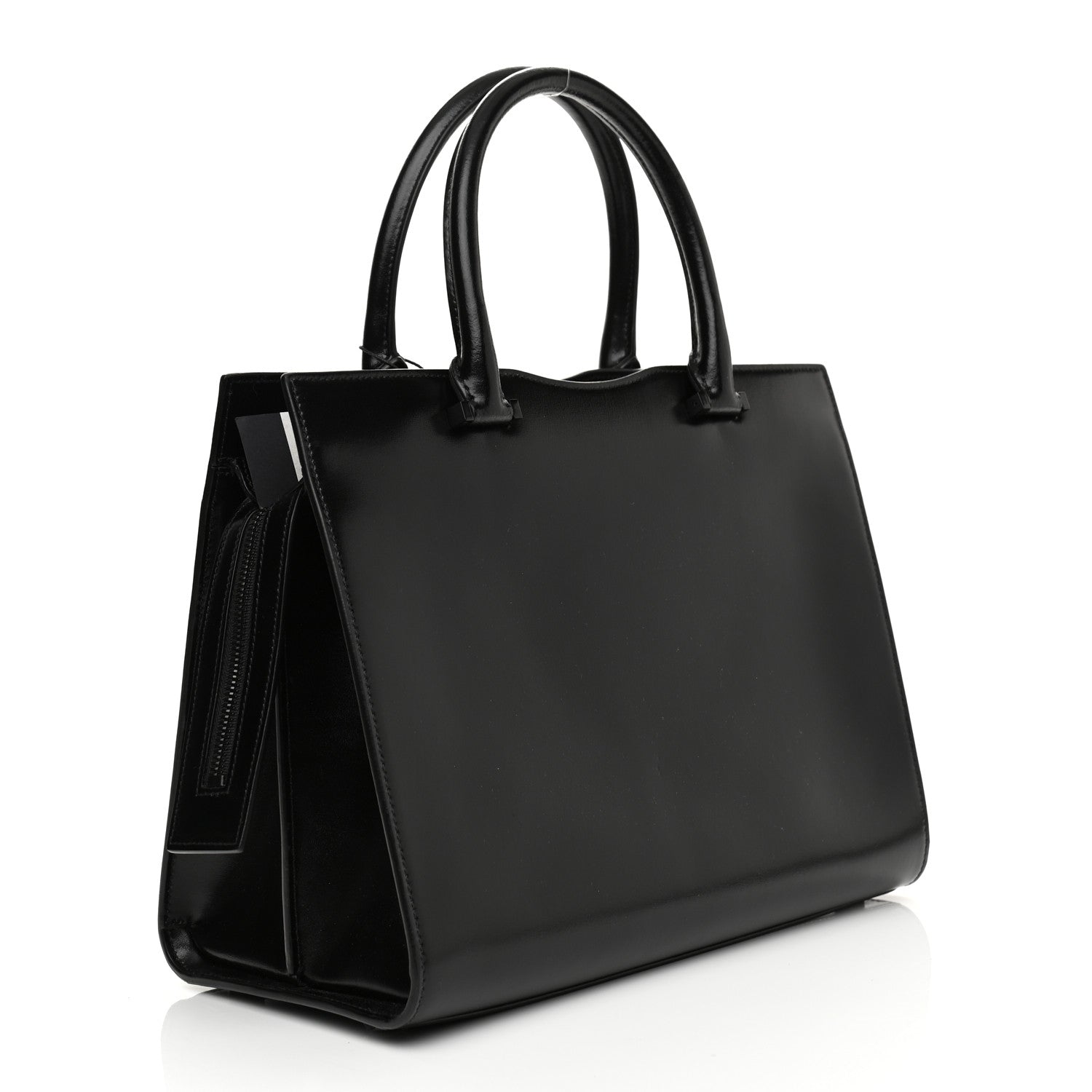 Saint Laurent Shiny Calfskin Medium Uptown Tote Black 3 of 12