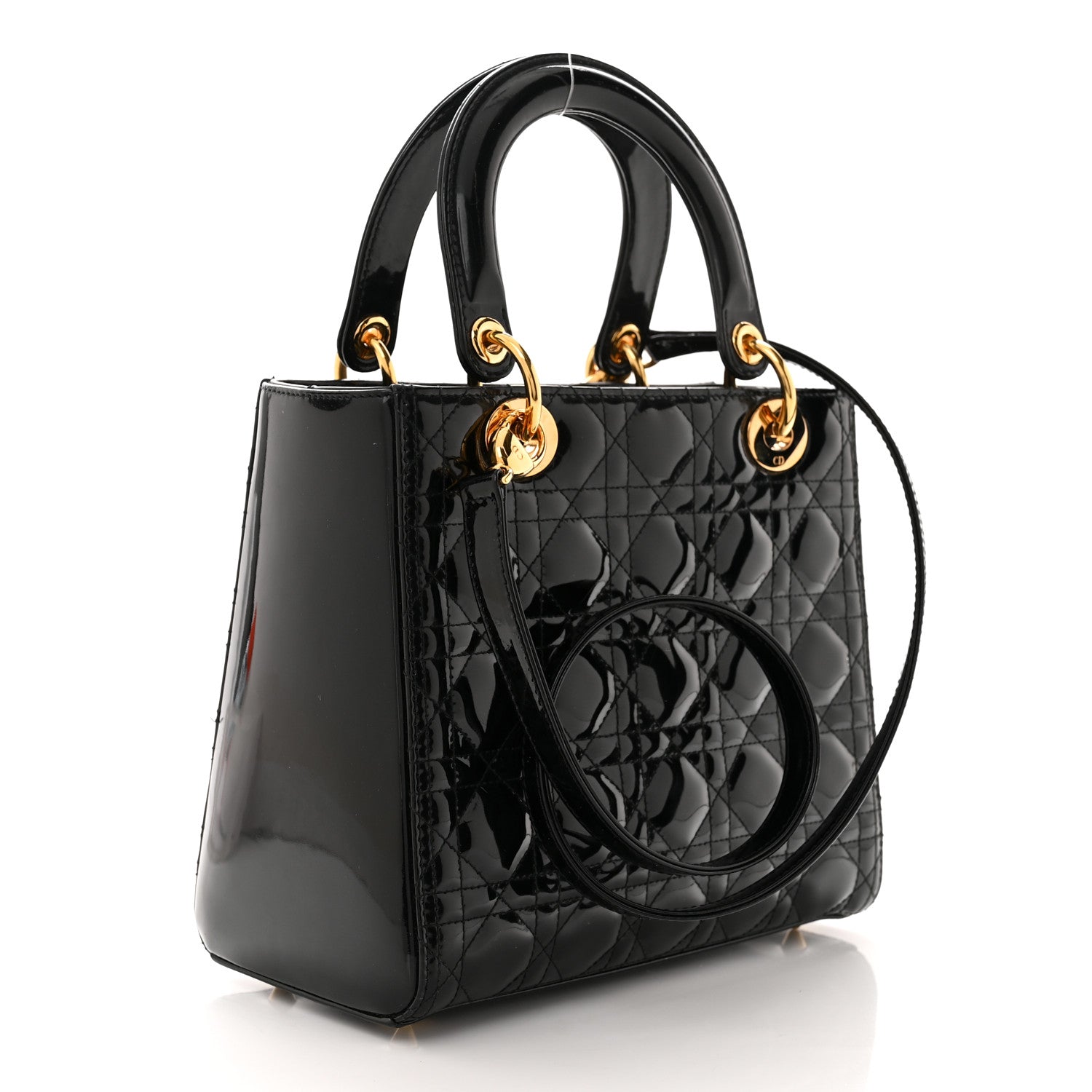 Christian Dior Patent Cannage Medium Lady Dior Black 3 of 11