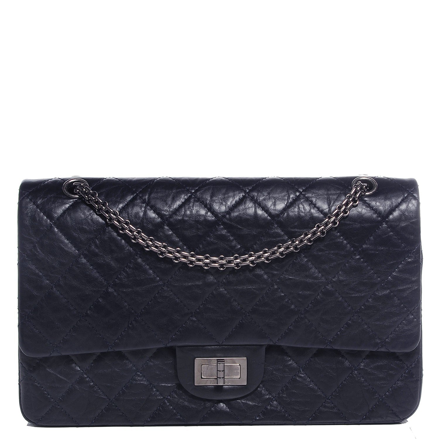 Chanel Aged Calfskin Quilted 2.55 Reissue 227 Flap Dark Navy 1 of 9