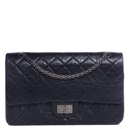 Chanel Aged Calfskin Quilted 2.55 Reissue 227 Flap Dark Navy 1 of 9