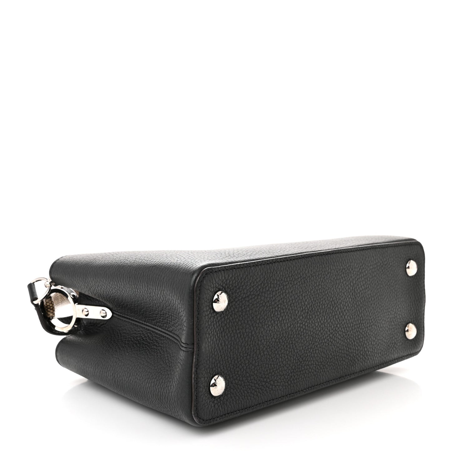 Taurillon Snakeskin Capucines PM Black