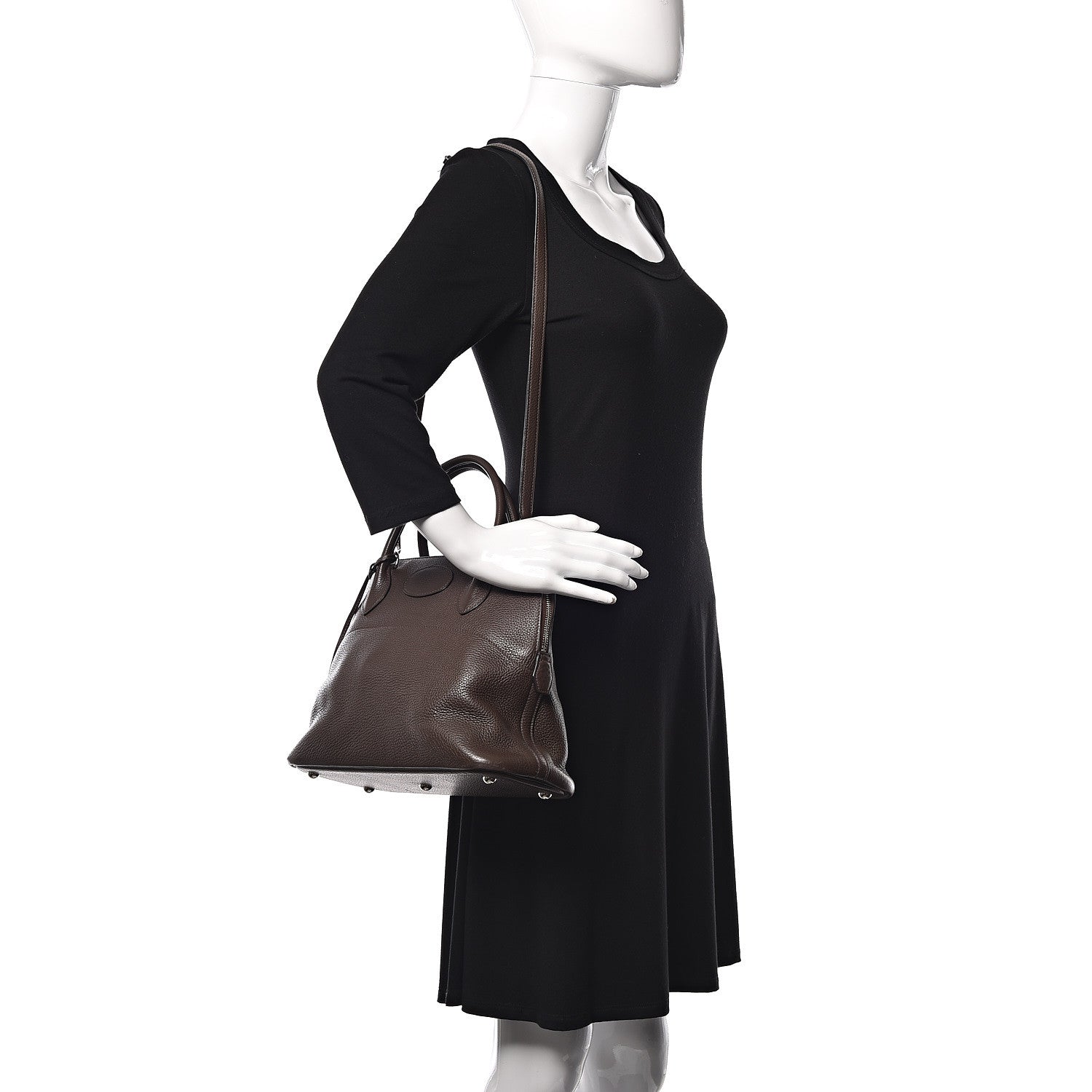 Hermes Taurillon Clemence Bolide 31 Chocolate 2 of 15