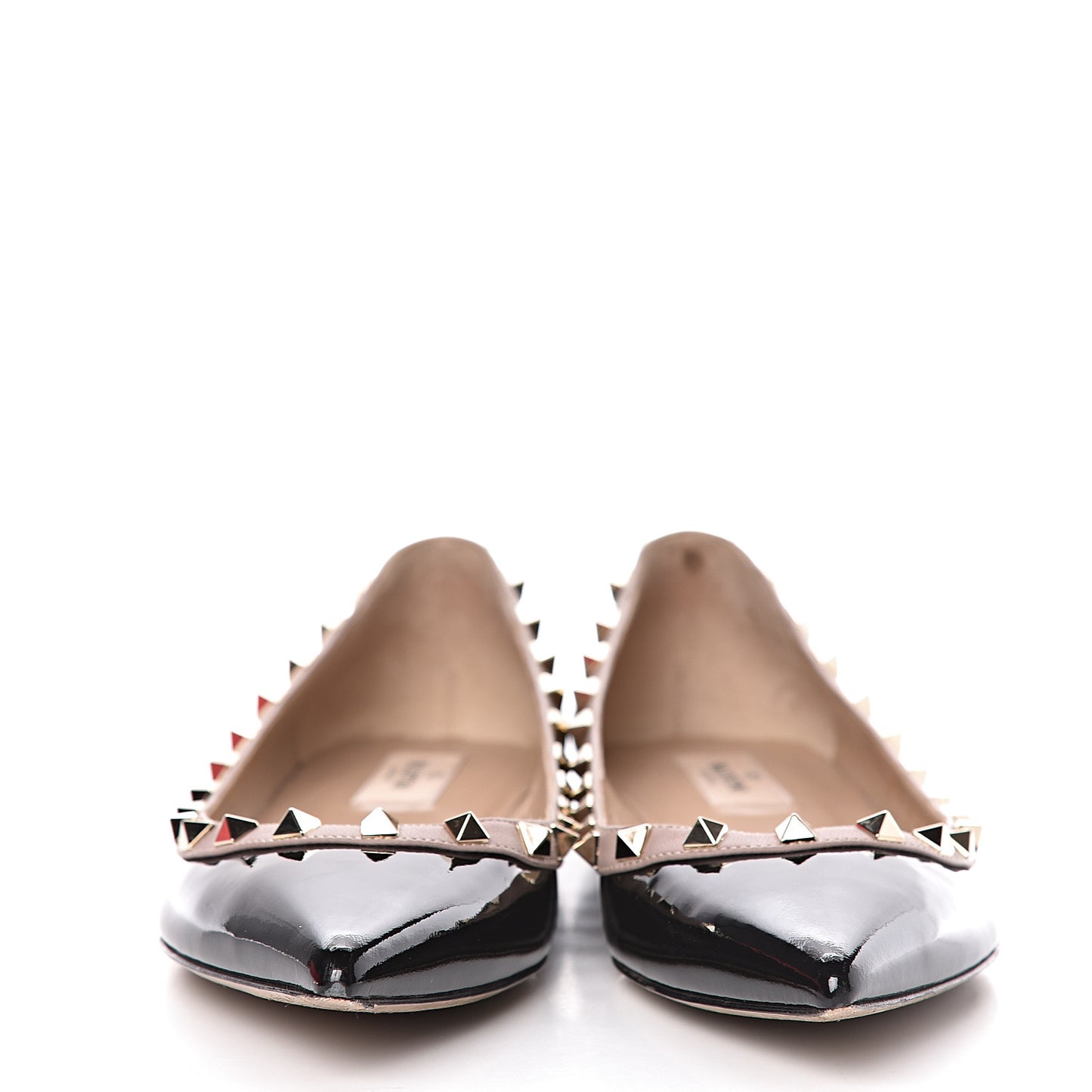 Patent Rockstud Ballerina Flats 39.5 Black Poudre