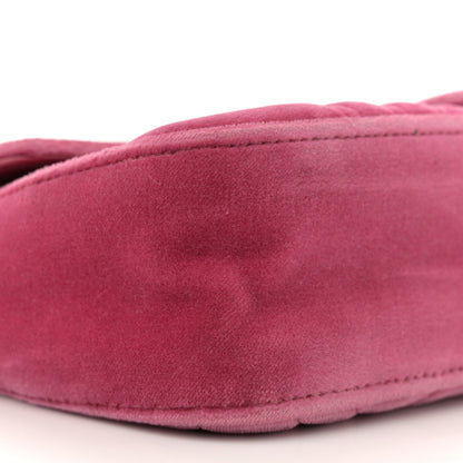 Gucci Velvet Matelasse Mini GG Marmont Shoulder Bag Light Raspberry Rose 9 of 11