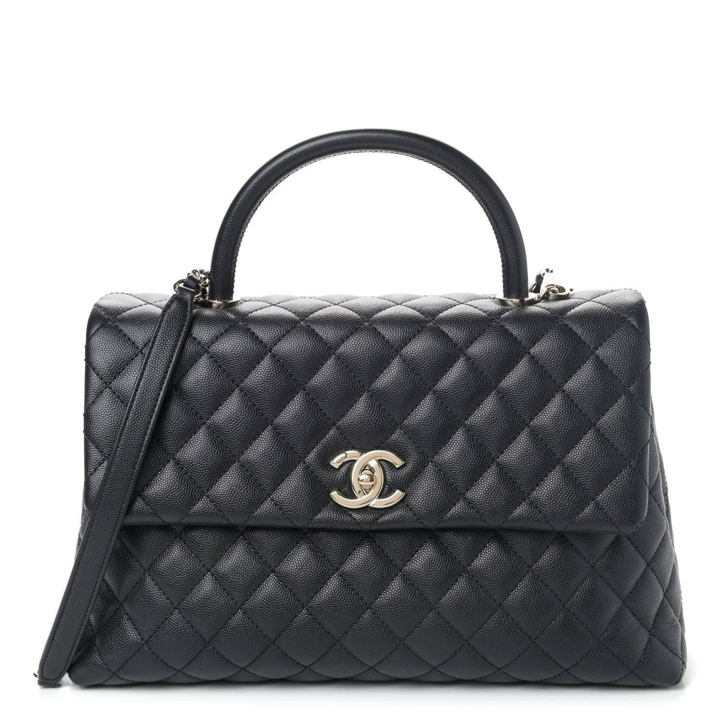 Chanel Caviar Quilted Medium Coco Handle Flap Black 1 of 4