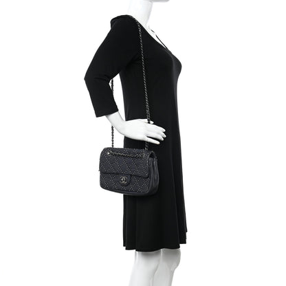 Chanel Washed Lambskin Studded Metal Beauty Flap Navy 2 of 11
