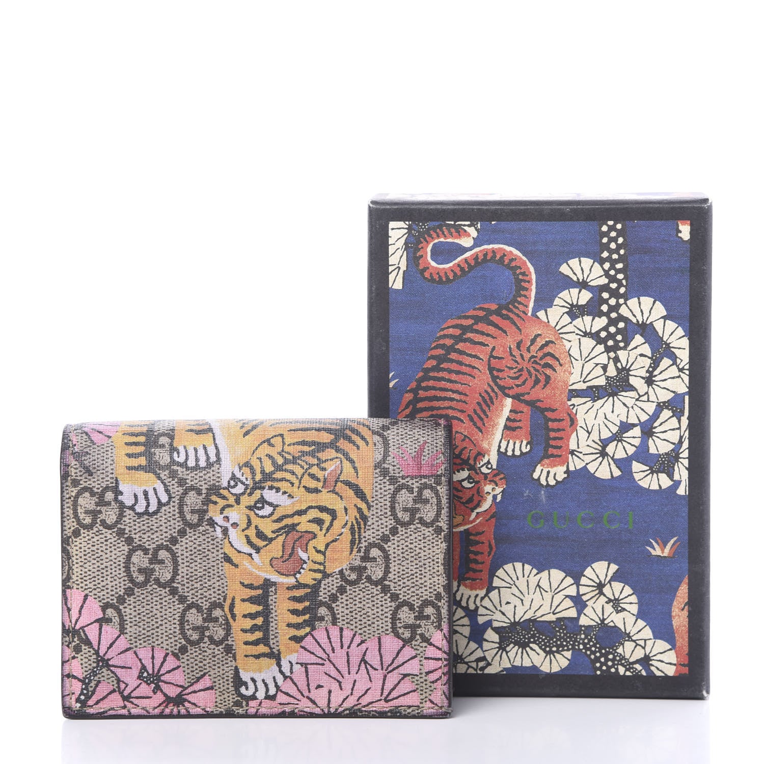Gucci GG Supreme Monogram Bengal Card Case Beige Pink 9 of 9