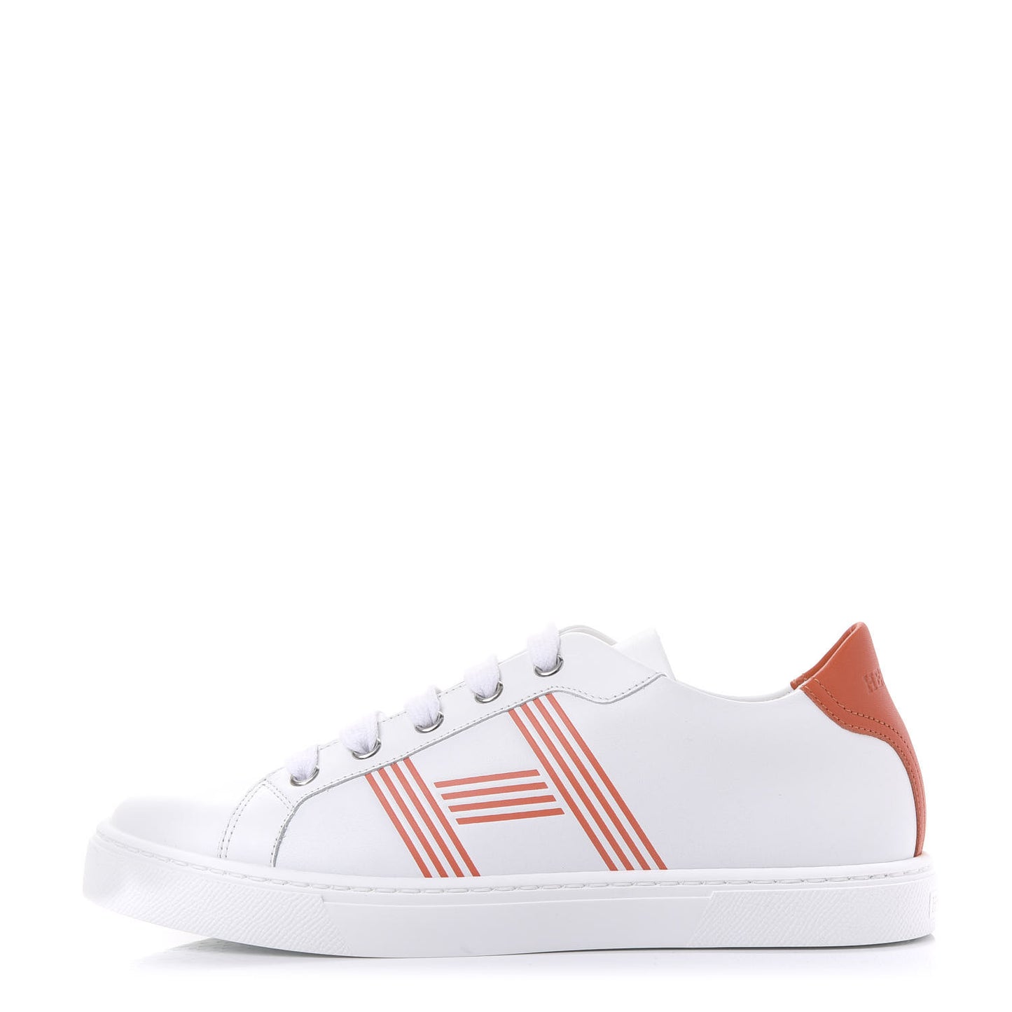 Calfskin Womens Advantage Sneakers 36 White Orange